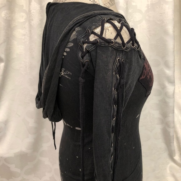 Blackpool Black Hooded Dress - Picture 3 of 6